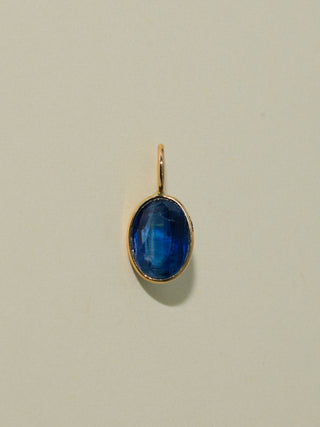 Azula Kyanite Oval Cut Charm in Yellow 14k Gold