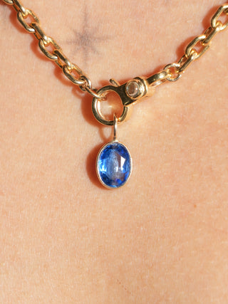Azula Kyanite Oval Cut Charm in Yellow 14k Gold