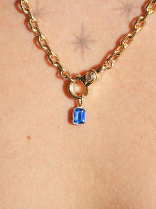 Chlice Kyanite Emerald Cut Charm in Yellow 14k Gold