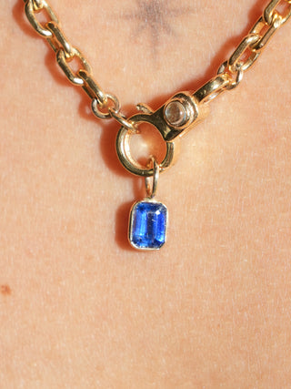 Chlice Kyanite Emerald Cut Charm in Yellow 14k Gold
