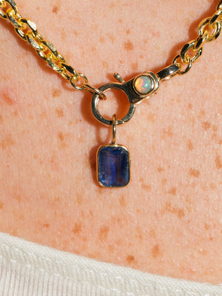 Painters Tape Kyanite Emerald Cut Charm in Yellow 14k Gold