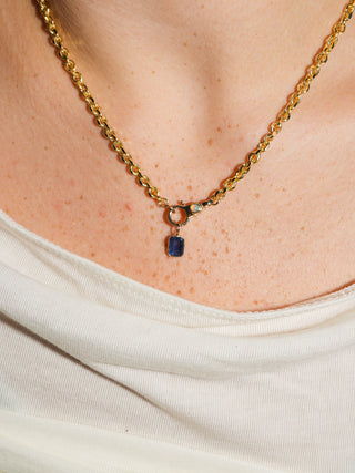 Painters Tape Kyanite Emerald Cut Charm in Yellow 14k Gold