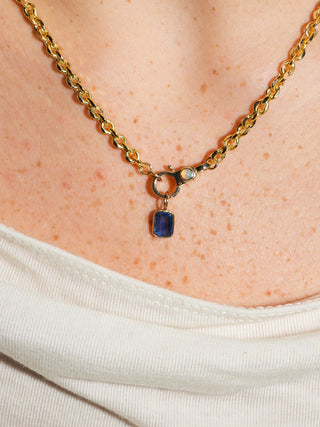 Painters Tape Kyanite Emerald Cut Charm in Yellow 14k Gold