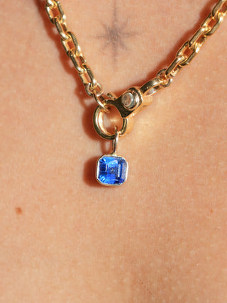 My Pride Kyanite Emerald Cut Charm in Yellow 14k Gold