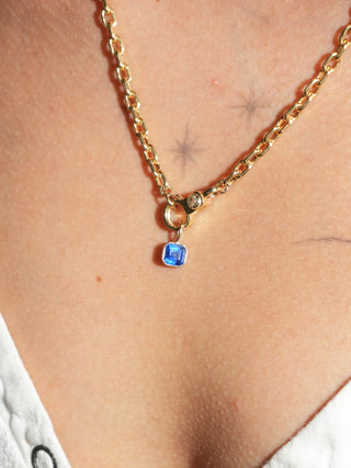 My Pride Kyanite Emerald Cut Charm in Yellow 14k Gold