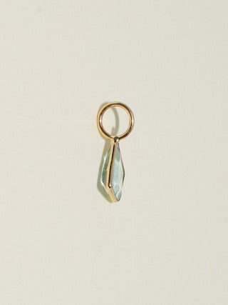 Bingo Aquamarine Special Cut Charm in Yellow 14k Gold
