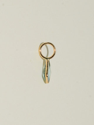 Beach Kite Aquamarine Special Cut Charm in Yellow 14k Gold