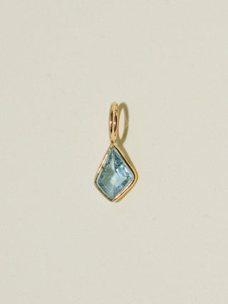 Beach Kite Aquamarine Special Cut Charm in Yellow 14k Gold