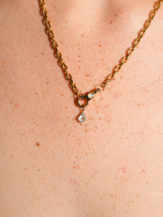 Beach Kite Aquamarine Special Cut Charm in Yellow 14k Gold