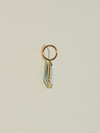 Goobly Aquamarine Special Cut Charm in Yellow 14k Gold