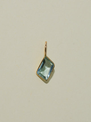 Goobly Aquamarine Special Cut Charm in Yellow 14k Gold