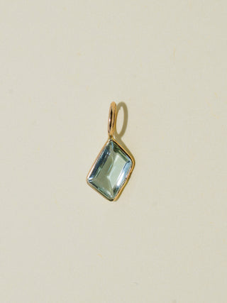 Goobly Aquamarine Special Cut Charm in Yellow 14k Gold
