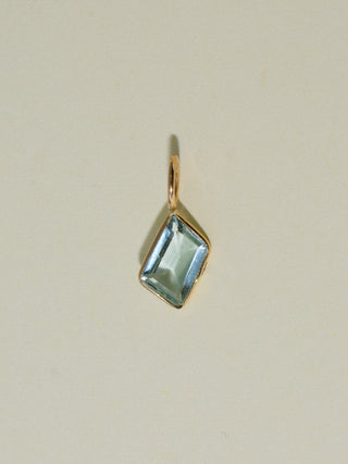 Goobly Aquamarine Special Cut Charm in Yellow 14k Gold
