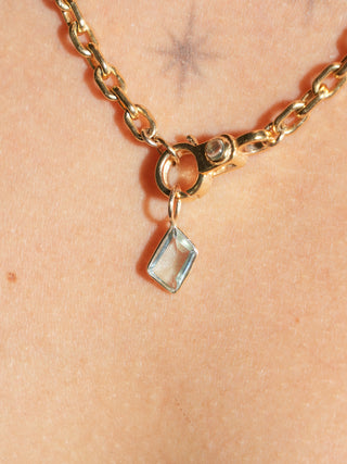 Goobly Aquamarine Special Cut Charm in Yellow 14k Gold
