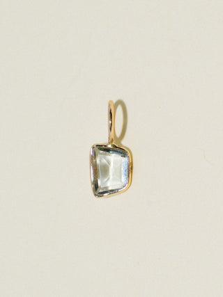 Spellbook Aquamarine Special Cut Charm in Yellow 14k Gold