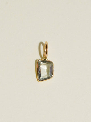 Spellbook Aquamarine Special Cut Charm in Yellow 14k Gold