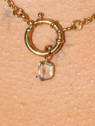 Spellbook Aquamarine Special Cut Charm in Yellow 14k Gold