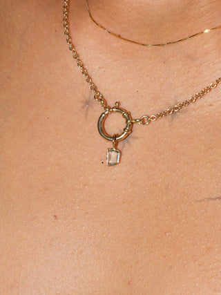 Spellbook Aquamarine Special Cut Charm in Yellow 14k Gold