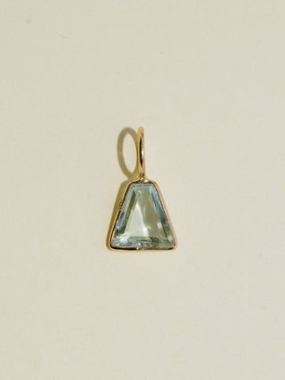 Wonky Aquamarine Special Cut Charm in Yellow 14k Gold