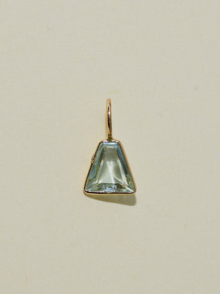 Wonky Aquamarine Special Cut Charm in Yellow 14k Gold