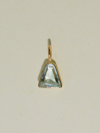 Wonky Aquamarine Special Cut Charm in Yellow 14k Gold