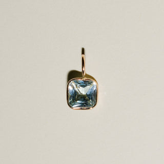 Sky Blue Topaz Square Cut Mini Charm in 14k Yellow Gold
