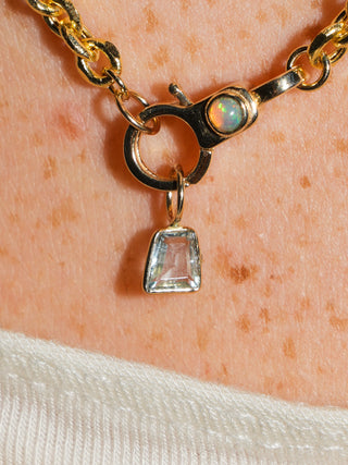 Sketchbook Aquamarine Special Cut Charm in Yellow 14k Gold