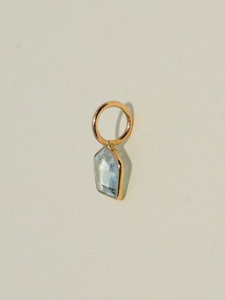 House a Home Aquamarine Special Cut Charm in Yellow 14k Gold