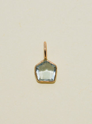House a Home Aquamarine Special Cut Charm in Yellow 14k Gold