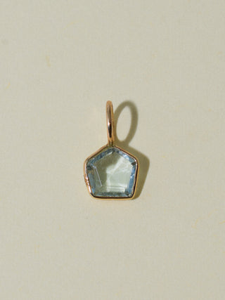 House a Home Aquamarine Special Cut Charm in Yellow 14k Gold