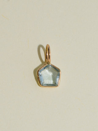House a Home Aquamarine Special Cut Charm in Yellow 14k Gold