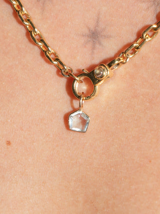 House a Home Aquamarine Special Cut Charm in Yellow 14k Gold
