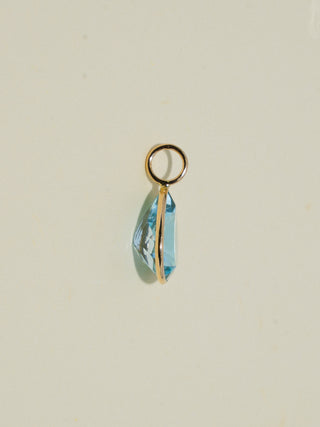 Archie's Eyes Sky Blue Topaz Teardrop Cut Charm in Yellow 14k Gold