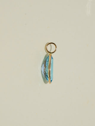 Brighton Sky Blue Topaz Oval Cut Charm in Yellow 14k Gold