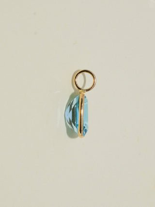 Call Out Sky Blue Topaz Cushion Cut Charm in Yellow 14k Gold