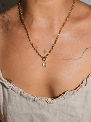 ZeeeZee Zultanite Baguette Cut Charm in Yellow 14k Gold
