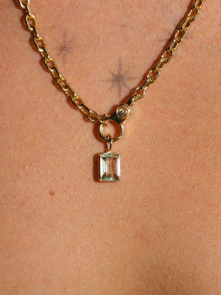 ZeeeZee Zultanite Baguette Cut Charm in Yellow 14k Gold