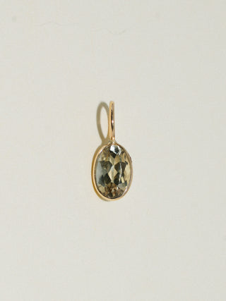 looming Zultanite Oval Cut Charm in Yellow 14k Gold