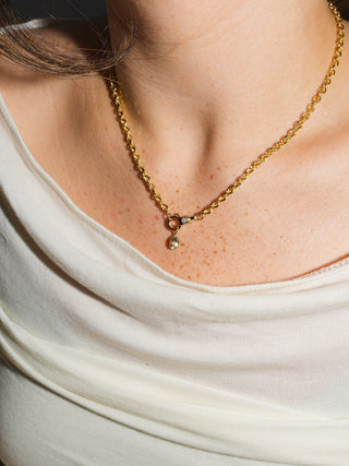 looming Zultanite Oval Cut Charm in Yellow 14k Gold