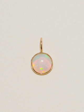 Galaxy girl Opal Round Cabochon Charm in Yellow 14k Gold
