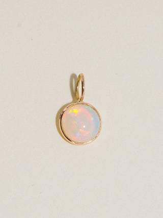 Galaxy girl Opal Round Cabochon Charm in Yellow 14k Gold
