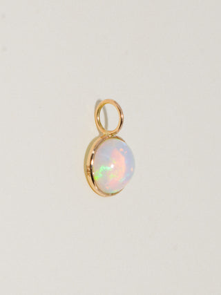 Pixie Dust Opal Round Cabochon Charm in Yellow 14k Gold