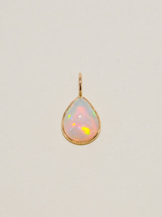 Libra Love Opal Teardrop Cabochon Charm in Yellow 14k Gold
