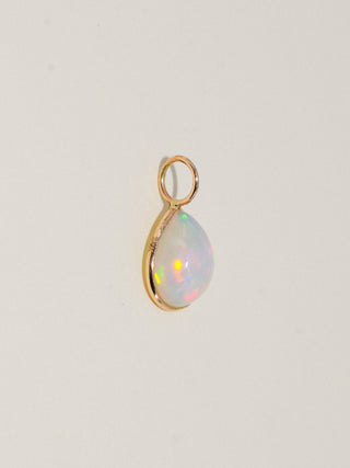Libra Love Opal Teardrop Cabochon Charm in Yellow 14k Gold