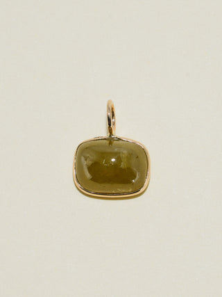 Lizard Wizard Grossular Garnet East West Cushion Cut Charm in Yellow 14k Gold