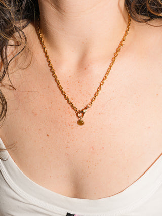 Margaret Grossular Garnet Oval Cabochon Charm in Yellow 14k Gold