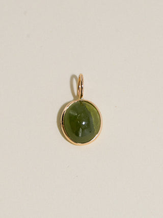 Ogre Grossular Garnet Oval Cabochon Charm in Yellow 14k Gold