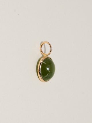 Ogre Grossular Garnet Oval Cabochon Charm in Yellow 14k Gold