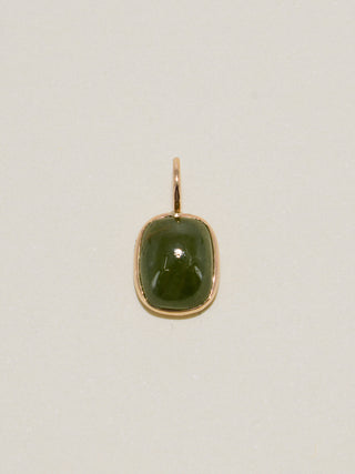 Sayso Grossular Garnet Cushion Cabochon Charm in Yellow 14k Gold