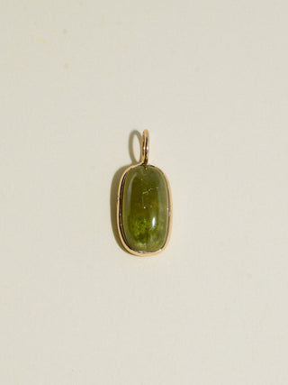 Towering Terror Grossular Garnet Baguette Cabochon Charm in Yellow 14k Gold